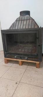 Inbouw haard 75 x 55 x55 met gietijzer leeuw, Ophalen, Gebruikt, Inbouwhaard, Houthaard