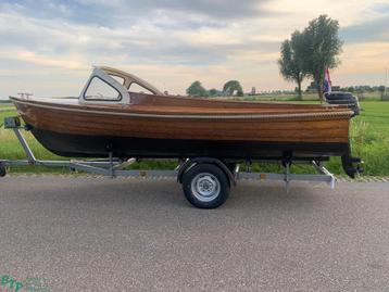 Unieke Zweedse houten reddingsboot 5 meter boot sloep met tr beschikbaar voor biedingen