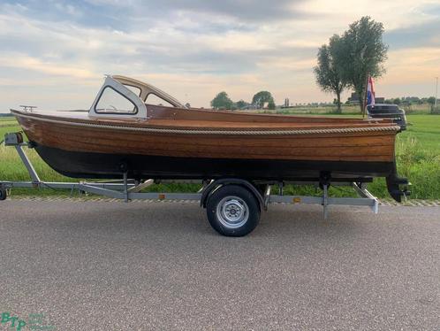 Unieke Zweedse houten reddingsboot 5 meter boot sloep met tr, Watersport en Boten, Motorboten en Motorjachten, Gebruikt, Overige brandstoffen