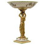 Figure de femme en bronze de luxe avec bol en porcelaine, Envoi