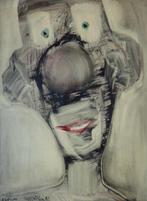 RUDI PILLEN / CLOWN / OLIEVERF PANEEL / 85x63cm / KADER SIG, Antiek en Kunst, Kunst | Schilderijen | Modern, Ophalen