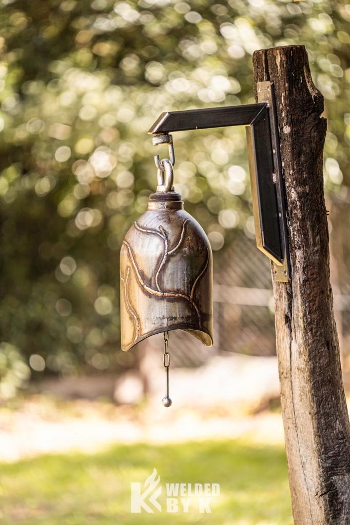 Handgemaakte industriële bel, Jardin & Terrasse, Décoration murale de jardin, Comme neuf, Enlèvement