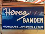 Emaille reclamebord Hevea banden, Ophalen of Verzenden, Zo goed als nieuw, Reclamebord
