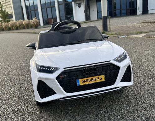 Audi RS6 12v wit Afstandsbediening / Bleutooth / Leder / EV, Kinderen en Baby's, Speelgoed | Buiten | Voertuigen en Loopfietsen