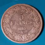 België 5 francs zilver Leopold I 1835 gelauwerd  - positie A, Zilver, Ophalen of Verzenden, Zilver, Losse munt
