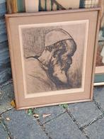 gravure homme arabe signe gustave flasschoen, Antiquités & Art, Enlèvement ou Envoi