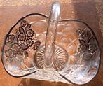 Panier en Cristal, Décoré au Filigrane d'Argent, Enlèvement ou Envoi