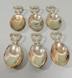 6 antiek antieke vernikkeld lepels lepel amuse presentatie, Ophalen of Verzenden