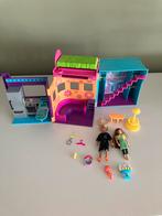 Opvouw poppenhuis polly pocket 2 popjes + accessoires, Verzamelen, Ophalen of Verzenden