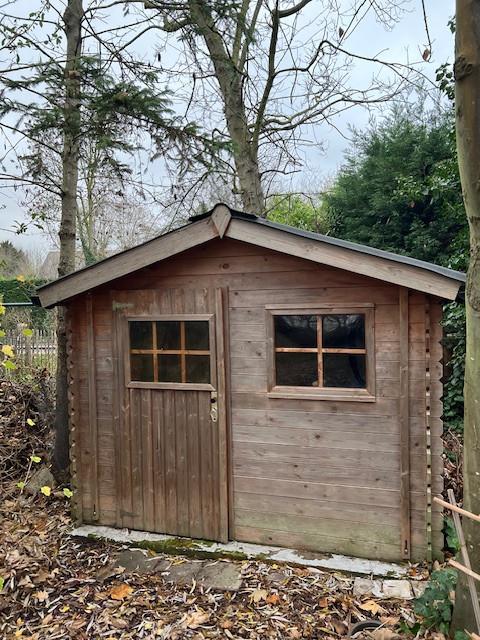 Blokhut tuinhuis 2,6 x 2 m, Tuin en Terras, Tuinhuizen, Zo goed als nieuw, Blokhut, Hout, 250 tot 300 cm, 200 tot 400 cm, 2 ramen