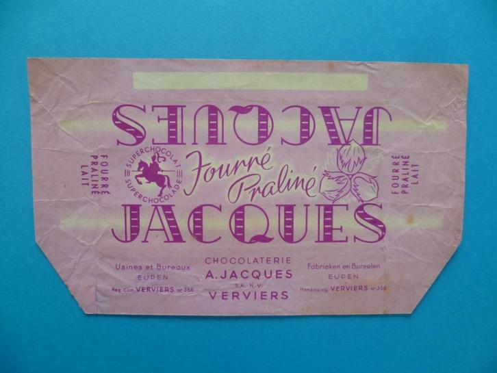Chocolade Jacques chocolat emballage omslagen wikkels 1940, Collections, Collections Autre, Utilisé, Enlèvement ou Envoi