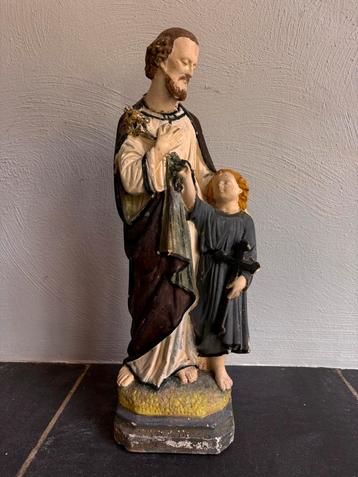 Heiligenbeeld Sint Jozef met kind, Enlèvement, Utilisé, Religion