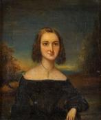19de eeuws portret (O/D, 34,5 x 38 cm), Antiek en Kunst, Ophalen of Verzenden