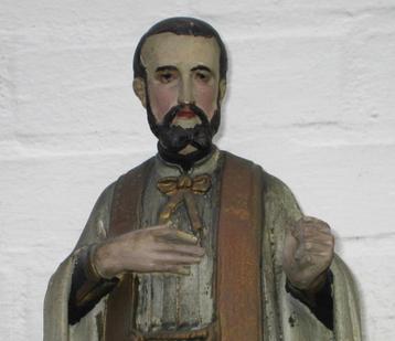Belle statue de jésuite en plâtre polychrome XIXème de 45 cm beschikbaar voor biedingen