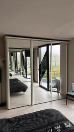 Stevige grote Wandkast met schuifdeuren spiegels, Antiek en Kunst, Ophalen