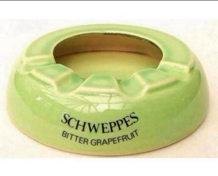 Vintage Schweppes Bitter Grapefruit Groene Ceramic Asbak, Verzamelen, Rookartikelen, Aanstekers en Luciferdoosjes, Zo goed als nieuw