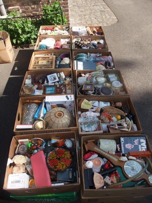 beau lot de brocante (12 caisses+++), Diversen, Rommelmarktspullen, Gebruikt, Ophalen