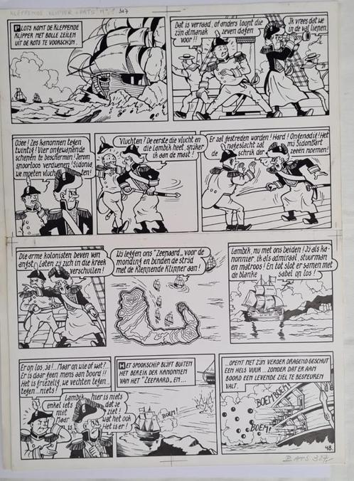 Suske en Wiske, De kleppende Klipper, originele pagina 1968, Verzamelen, Stripfiguren, Gebruikt, Suske en Wiske, Ophalen of Verzenden