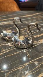 2 eenden-kandelaars verzilverd, Ophalen, Gebruikt, Overige materialen, Overige typen