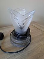 Retro glasgesneden tafel lamp, Huis en Inrichting, Lampen | Tafellampen, Ophalen of Verzenden, Zo goed als nieuw
