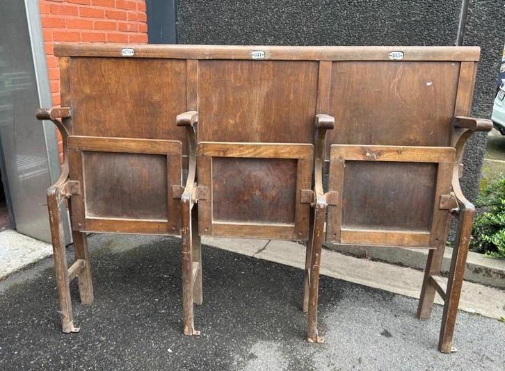 Cinemabank, Bioscoopbank, Theaterbank 1900s, Antiek en Kunst, Antiek | Meubels | Stoelen en Sofa's, Ophalen