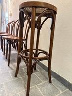 Vintage THONET set : 4 stoelen en 1 hoge kruk, Gemerkt, Antiek en Kunst, Ophalen