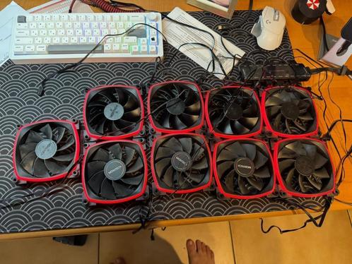 9x Montech ARGB 120mm fans – RX120 (6x reverse) + AX120 (3x), Computers en Software, Computerkoelers, Zo goed als nieuw, Luchtkoeling