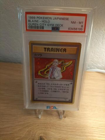 Psa8 Blaine holo Japanese gym series Pokemon kaart  beschikbaar voor biedingen