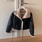 Zwart nepleder jasje gevoerd, maat medium, Kleding | Dames, Ophalen, Zo goed als nieuw, Maat 38/40 (M), Zwart