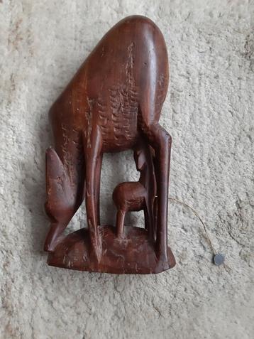 Antilope et son petit, en bois , sculpture africaine 