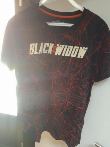 t-shirt marvel difuzed black widow nieuw maat medium