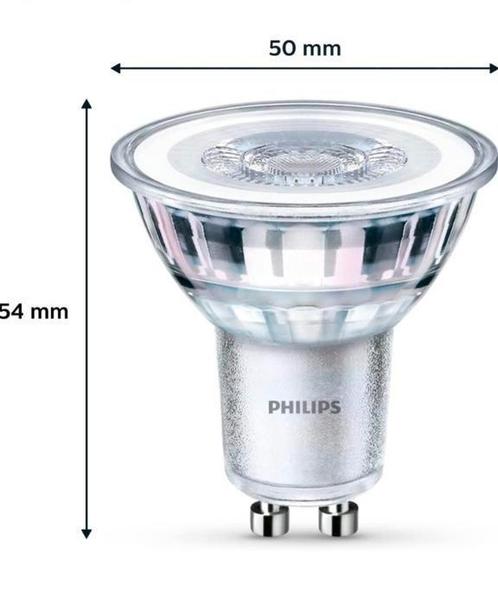 Philips LED Classic GU10 4,6W=50W warm wit, Maison & Meubles, Lampes | Spots, Comme neuf, Verre, LED, Enlèvement ou Envoi
