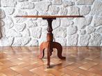 Guéridon, table d’appoint ovale, en bois massif, pied tourné, Antiquités & Art, Enlèvement
