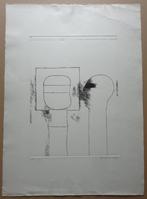 LUC CLAUS / FIGUUR / ZW-W ETS / 78x56cm / SIG / 1973, Ophalen of Verzenden