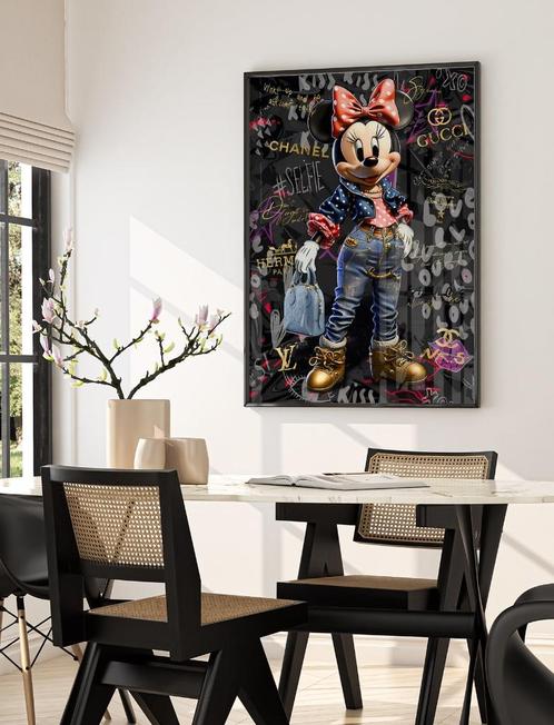 XXL Glasschilderij | Minnie Mouse - Fashion Diva - 6 sizes, Huis en Inrichting, Woonaccessoires | Schilderijen, Tekeningen en Foto's