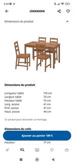 table avec 4 chaises, Maison & Meubles, Enlèvement, Utilisé