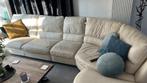Lederen hoekzetel in gebroken wit. Merk Natuzzi, Huis en Inrichting, Ophalen, Gebruikt, Hoekbank, 300 cm of meer
