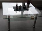 glazen salontafel met dubbel blad, Huis en Inrichting, Ophalen, Gebruikt, 50 tot 100 cm, Vierkant