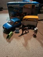 Playmobil voiture avec remorque et cheval 5223, Enlèvement, Utilisé