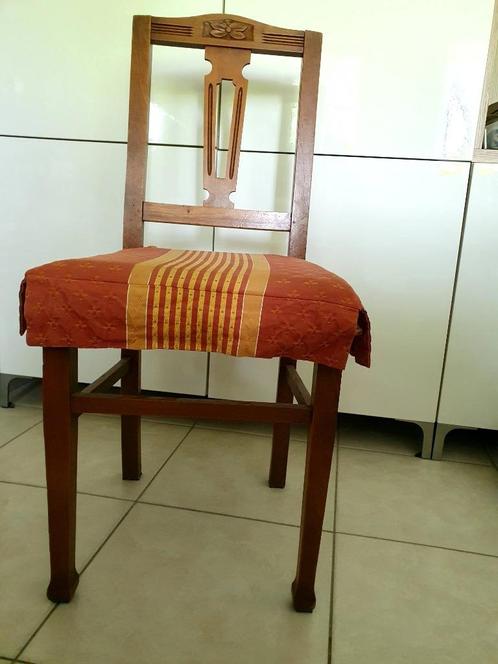 6 houten stoelen met rieten om oud/modern te restaureren, Huis en Inrichting, Stoelen, Gebruikt, Vijf, Zes of meer stoelen, Hout