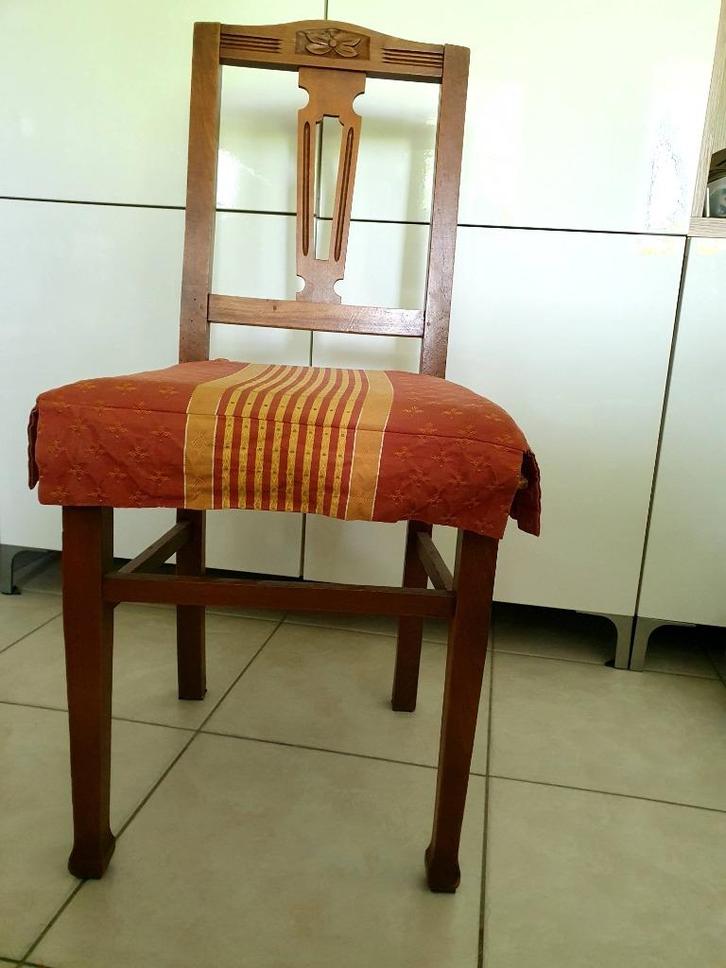 6 houten stoelen met rieten om oud/modern te restaureren, Huis en Inrichting, Stoelen, Gebruikt, Vijf, Zes of meer stoelen, Hout