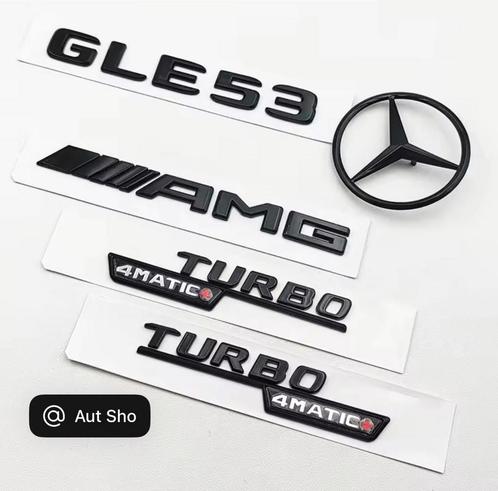 Mercedes GLE 53 Embleemset Zwart | I6 BITURBO 4MATIC+ AMG, Auto diversen, Autostickers, Ophalen of Verzenden