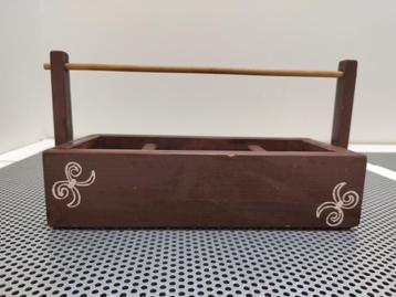 Houten presentatiedoos (handvat & tribal) voor bv. thee. beschikbaar voor biedingen