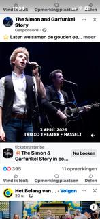 Concert tickets Simon & Carfunkel, Tickets en Kaartjes, April