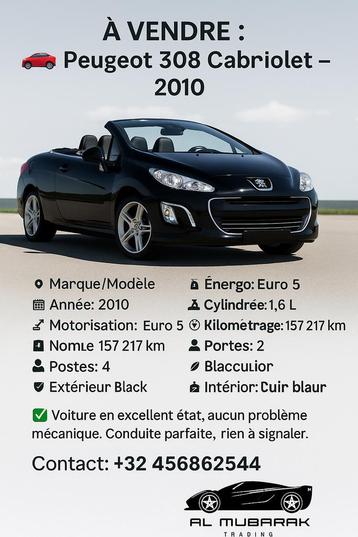 Peugeot 308 Cabriolet beschikbaar voor biedingen