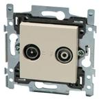 Niko coaxiale stekkerdoos TV-FM-Telenet Original crème, Ophalen of Verzenden, Nieuw, Stopcontact