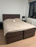 Bruine boxspring, Ophalen, Zo goed als nieuw, 160 cm