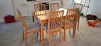 Uitschuifbare Tafel + 6 stoelen, Huis en Inrichting, Stoelen, Ophalen, Zo goed als nieuw