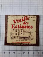 Bieretiket Vieille des Estinnes, Collections, Marques de bière, Comme neuf, Enlèvement