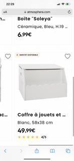 Coffre à jouets Atmosphera blanc, Huis en Inrichting, Woonaccessoires | Kisten, Minder dan 50 cm, 50 tot 100 cm, Nieuw, Ophalen of Verzenden
